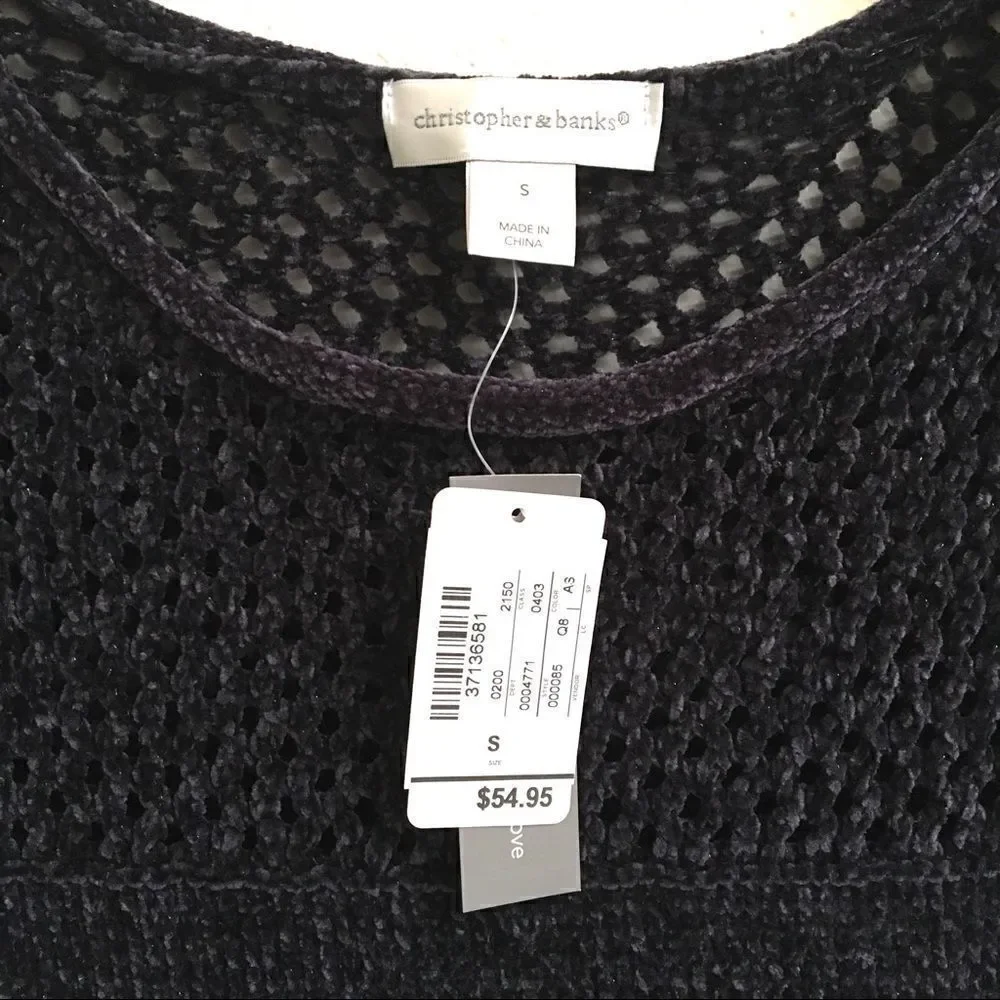 Christopher & Banks crew neck knit sweater S‎